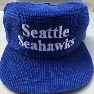 Vintage New Era corderoy Seatle Seahawks hat. Flat top